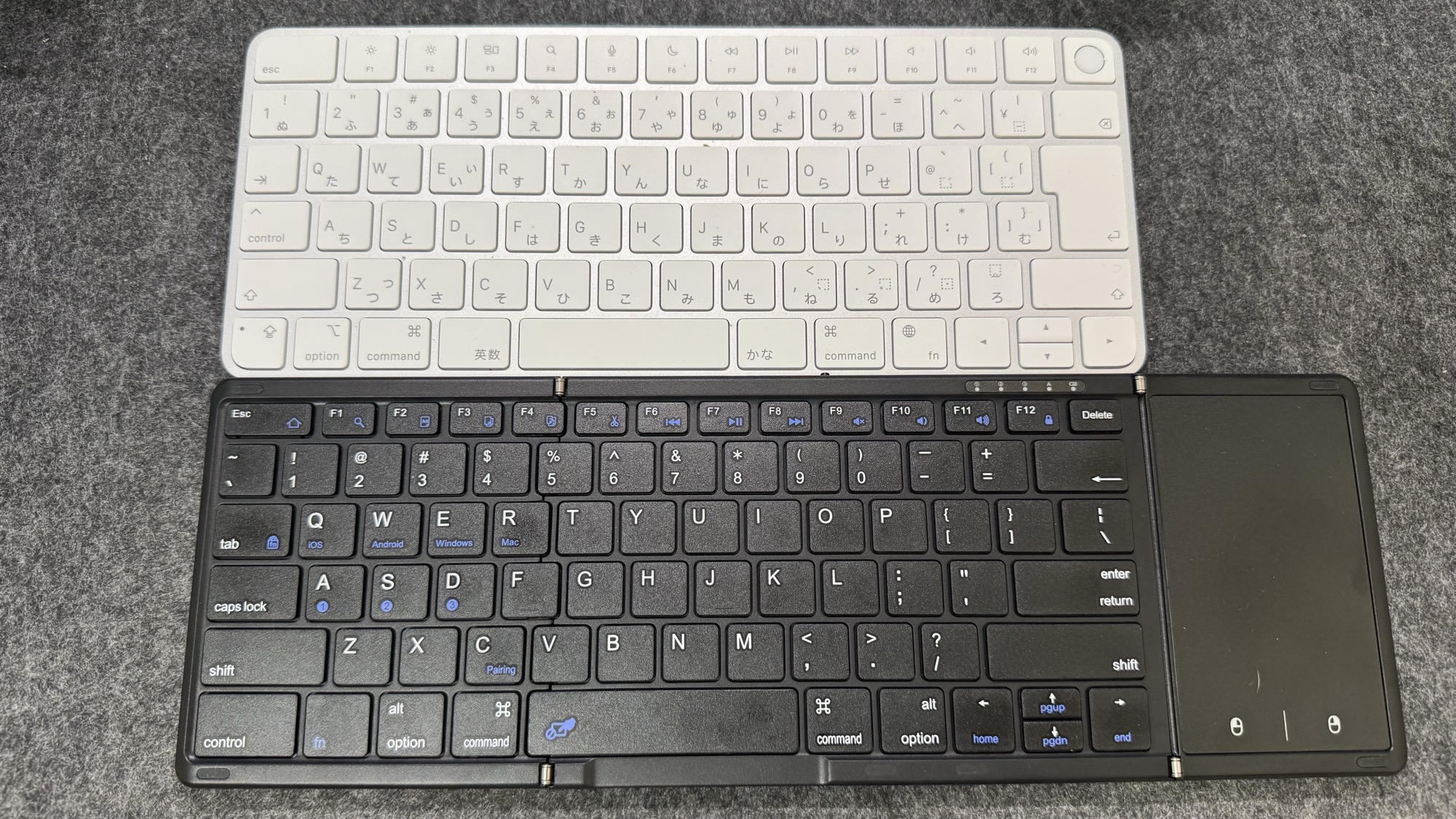 Omikamo 折りたたみ式Bluetoothキーボード Apple Magic Keyboard との大きさの違い