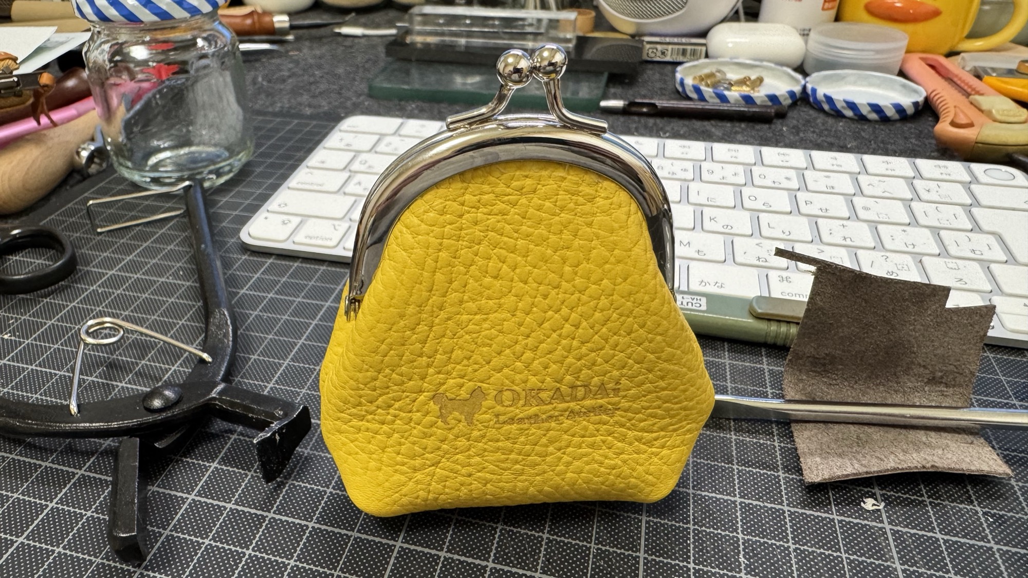 完成したがま口財布 全体